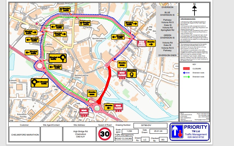 The Essex County Council (Various Roads, Chelmsford Half Marathon)(Special Event) (Temporary Prohibition of Traffic) and (Temporary 30mph Speed Limit, Maldon Road) Order 2024